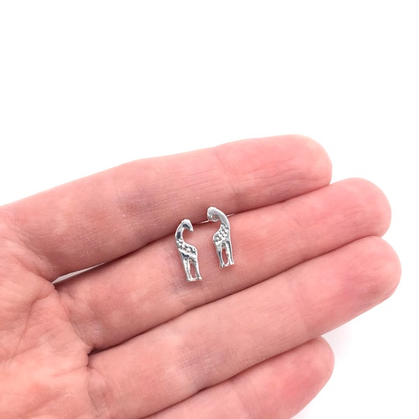 Giraffe Earrings Giraffe Jewelry Giraffes in Love Sterling Silver Small Giraffe Studs Tiny Giraffe Earrings Zoo Animals Earrings Gold