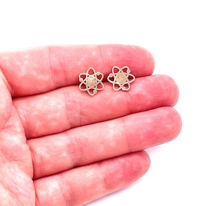 Atom Earrings Atom Jewelry Biology DNA Science Earrings Molecule Biologist Gift Doctor Gift Science Gift Atomic Silver Rose Gold