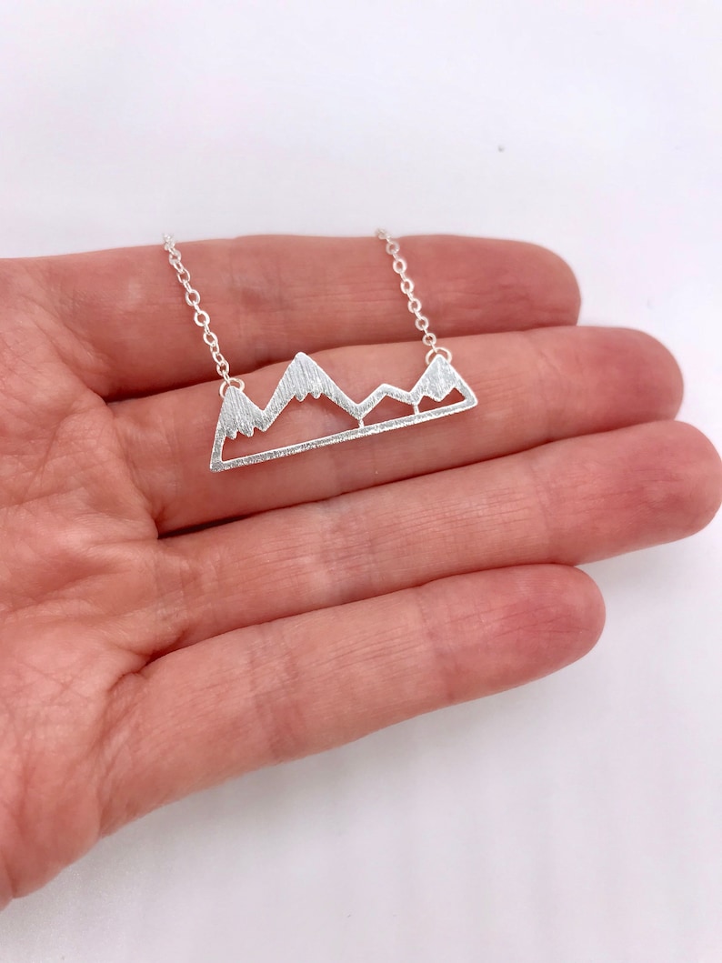 Sterling Silver Mountain Necklace Mountain Range Necklace Etsy