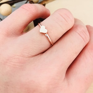 Heart Ring Rose Gold Heart Ring Tiny Heart Ring Dainty Heart Ring Love Ring Small Heart Ring Minimalist Ring Midi Ring Silver Heart