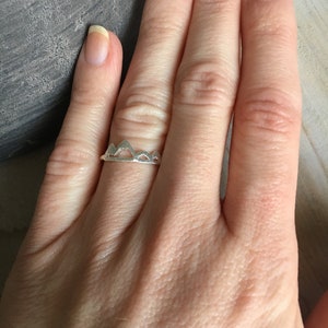 Mountain Ring 14k Gold Mountain Range Ring Mountain Peak Ring Snow Peak Minimalist Ring Snowboarder Midi Rings Silver Rose Gold