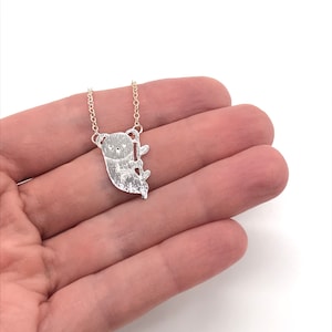 Dainty Koala Necklace Sterling Silver Koala Necklace Bridesmaid Gift Australia Koala with Bamboo Necklace Small Animal Necklace Gold Silver