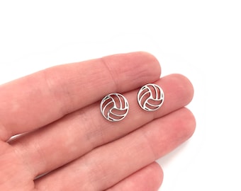 Pendientes de voleibol Regalo de entrenador de voleibol Pendientes de voleibol Joyas de plata esterlina Joyas deportivas Regalo de jugador de voleibol Plata