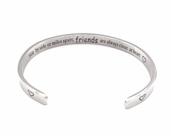 HULALA Braccialetti per donne e ragazze, per compleanno, Natale, amicizia, lunga distanza, fianco a fianco o miglia di distanza, i migliori amici sono sempre vicini al cuore