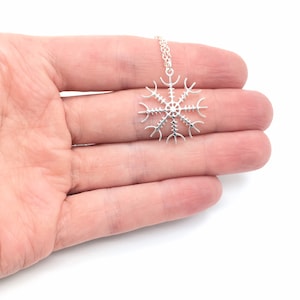 Fractal Snowflake Necklace Helm of Awe Necklace Helm of Terror Aegishjalmur Necklace Norse Mythology Necklace Iceland Silver