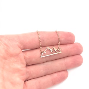 Mountain Necklace * Mountain Range Necklace Mountain Peak Necklace Snow Peak Camping Horizontal Bar Necklace Outdoors Hiking Rose Gold