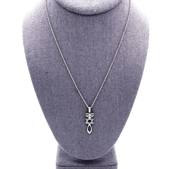 Collier et Pendentif Or Rhodium Menorah/Etoile de David/poisson SYMBOLE messianique Collier et Pendentif Or Rhodium Menorah/Etoile de David/poisson SYMBOLE messianique
