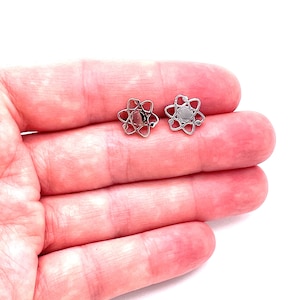 Atom Earrings Atom Jewelry Biology DNA Science Earrings Molecule Biologist Gift Doctor Gift Science Gift Atomic Silver Rose Gold