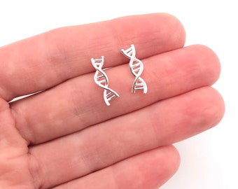 925 Sterling Silver DNA Earrings DNA Jewelry Biology DNA Climbers Science Twist Earrings Double Helix Biologist Gift Doctor Science Gift