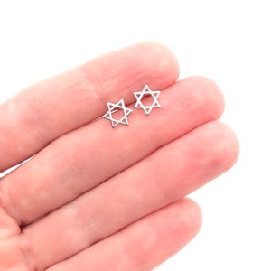 925 Sterling Silver Star of David Earrings Jewish Earrings Silver Bat Mitzvah Earrings Small Star of David Jewish Star Magen David Earrings