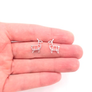 Tiny Alpaca Earrings Tiny Llama Earrings Llama Studs Alpaca Studs Sterling Silver Llama Earrings Alpaca Outline Earrings Rose Gold Silver