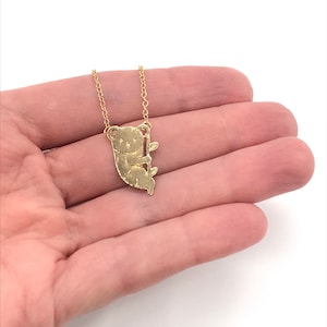 Dainty Koala Necklace Sterling Silver Koala Necklace Bridesmaid Gift Australia Koala with Bamboo Necklace Small Animal Necklace Gold Silver