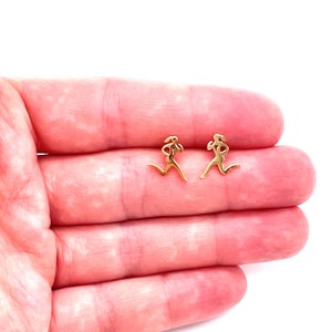 Running Girl Earrings Track Coach Gift Running Girl Studs Sterling Silver Jewelry Sports Jewelry Track and Field Player Gift Silver Gold