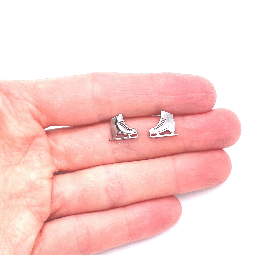 Ice Skate Earrings Ice Skate Studs Sports Jewelry Ice Skating Etsy