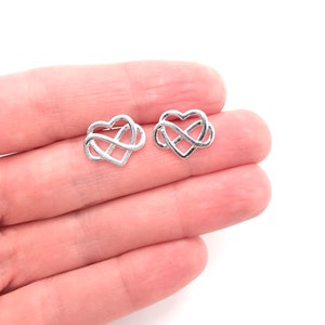 Infinity Heart Earrings Heart and Infinity Earrings Infinity Intertwined with a Heart Earrings Celtic Heart Love Earrings Celtic Love Knot