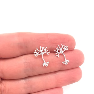 925 Sterling Silver Neuron Earrings Neuron Jewelry Neuron Science Jewelry Cellular Biology Biology Jewelry Neuroscience Neurologist Gift