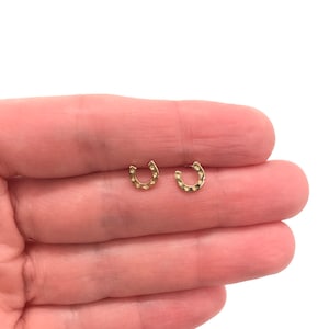 925 Sterling Silver Tiny Horseshoe Stud Gold Earrings Equestrian Jewelry Horse Jewelry Horse Lover Gift Dressage Earrings Horse Studs Rose