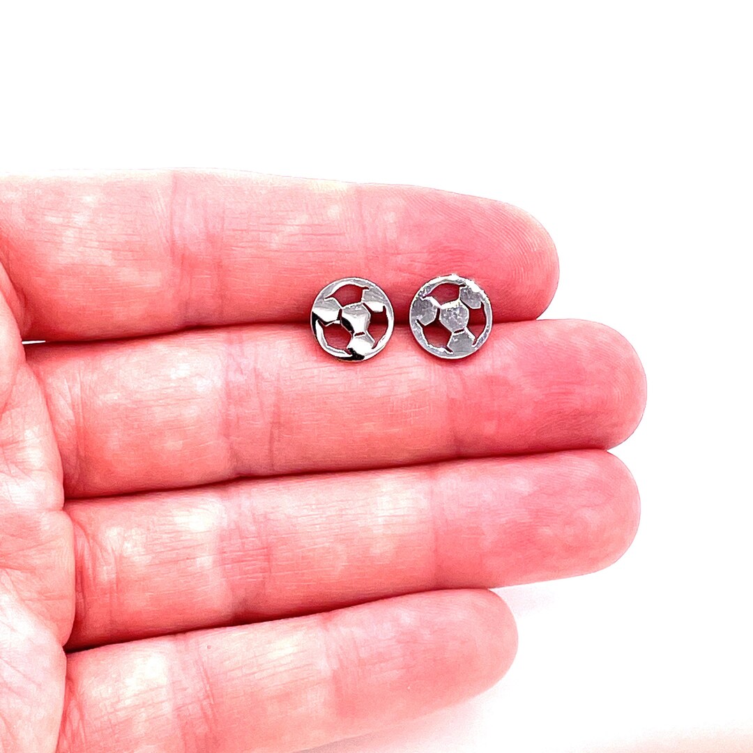 Soccer Earrings Soccer Ball Coach Gift Soccer Studs Sterling Silver