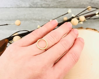 Gold Circle Ring Simple O Ring Outline Circle Ring Dainty ring Tiny ring Circle Minimalist ring Minimalist Jewelry Silver Midi Ring