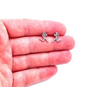 Running Girl Earrings Track Coach Gift Running Girl Studs Sterling Silver Jewelry Sports Jewelry Track and Field Player Gift Silver Gold