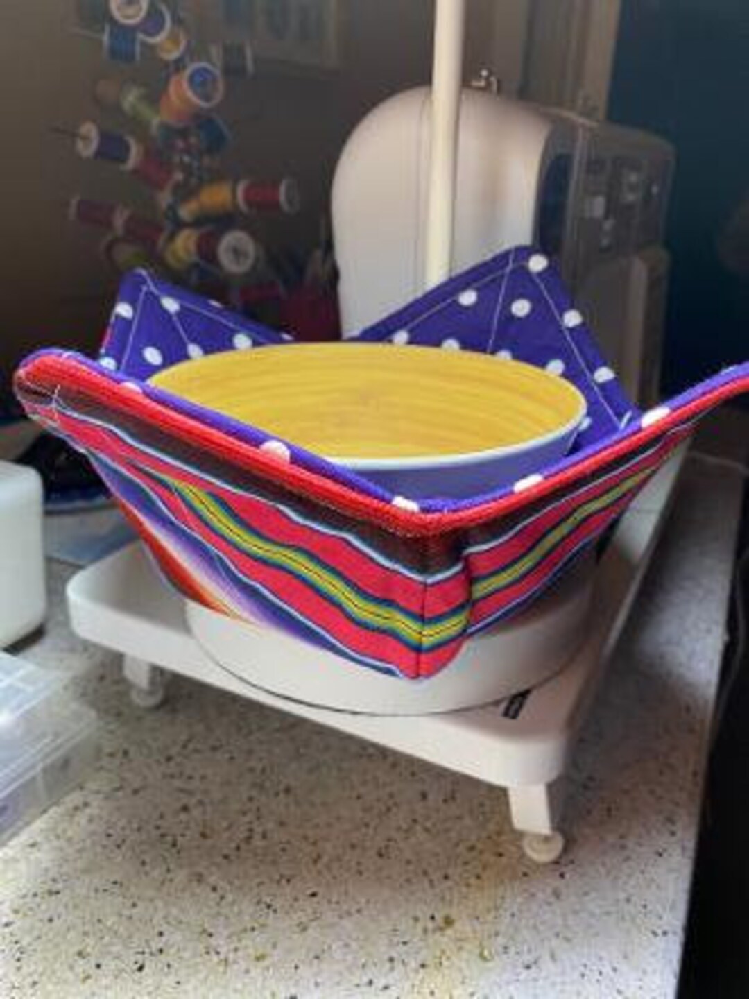 Reversible Hot Soup Bowl Holders Fiesta Stripes Purple Etsy