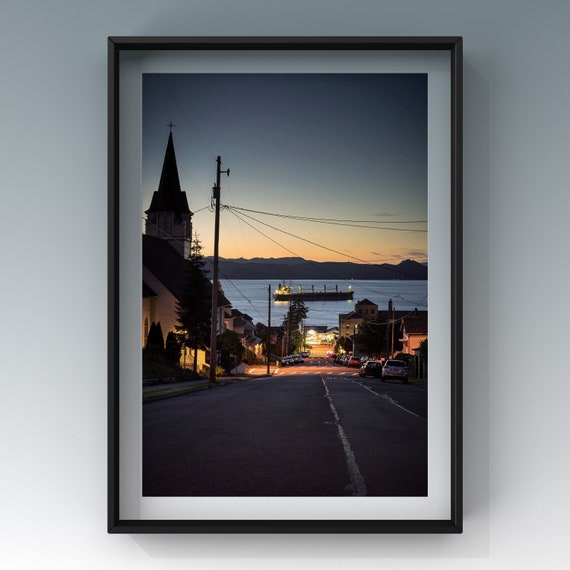 Astoria Oregon Photography Print: Columbia River Sunset Giclée Art