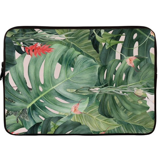 Tropical Leaves Laptop Sleeve Floral Laptop Sleeve 12 Inch Laptop Sleeve 13 Inch 15 Inch Sleeve Case Green Leaf Laptop Sleeve Asus Soft Bag