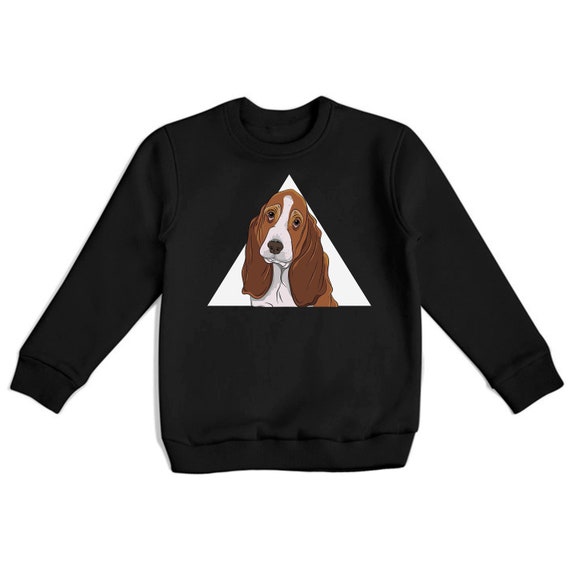 Basset Hound Sweatshirt Basset Hound Charm Geometric Triangle Etsy