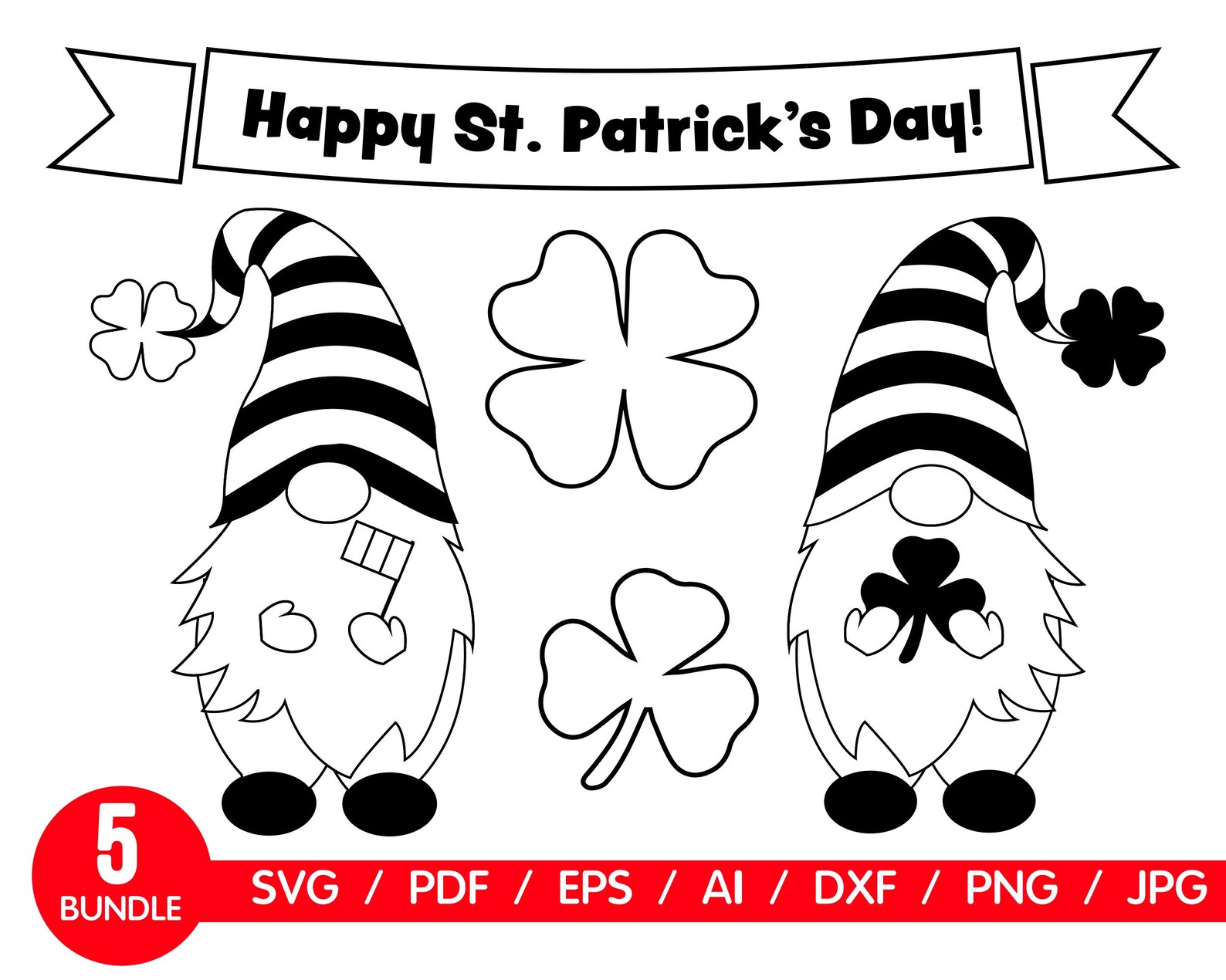 St Patricks Day SVG / St Patricks SVG / Gnome SVG / Shamrock | Etsy
