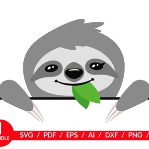 Cute Sloth SVG | Sloth Clipart | Sloth Png Cut File for Cricut Sloth Clip Art File Download Printable Cutting File for Silhouette BP2396