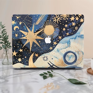 Abstract Star Art MacBook Hard Case,New MacBook Pro 16 15 Macbook Air 15 14 13 MacBook Retina 15 13 Apple Laptop 2022 A3113, A2681 KK107