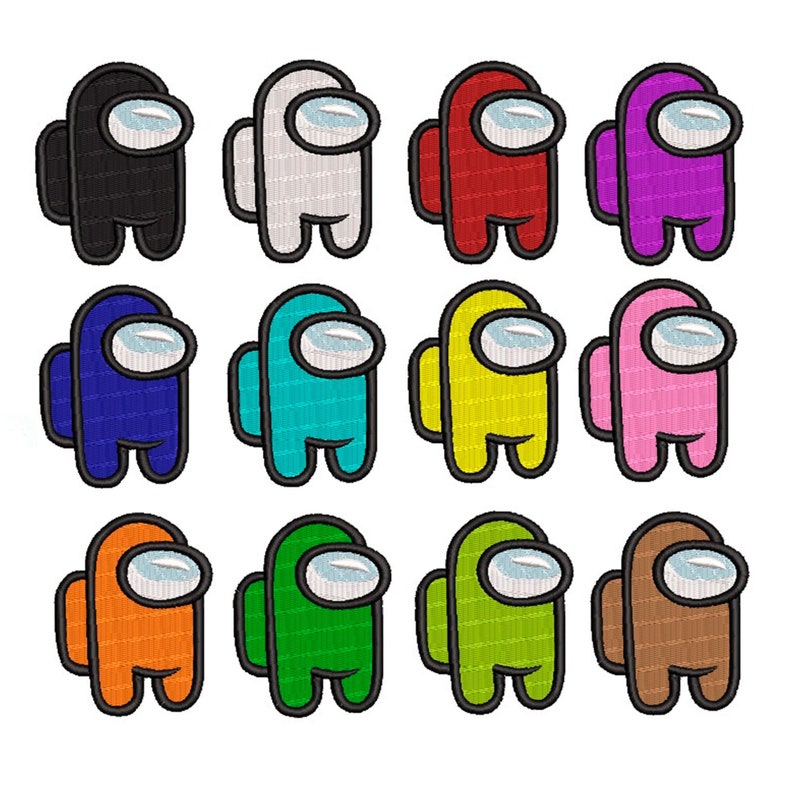 Among us inspired patches digital embroidey scheme jessecmault  etsy