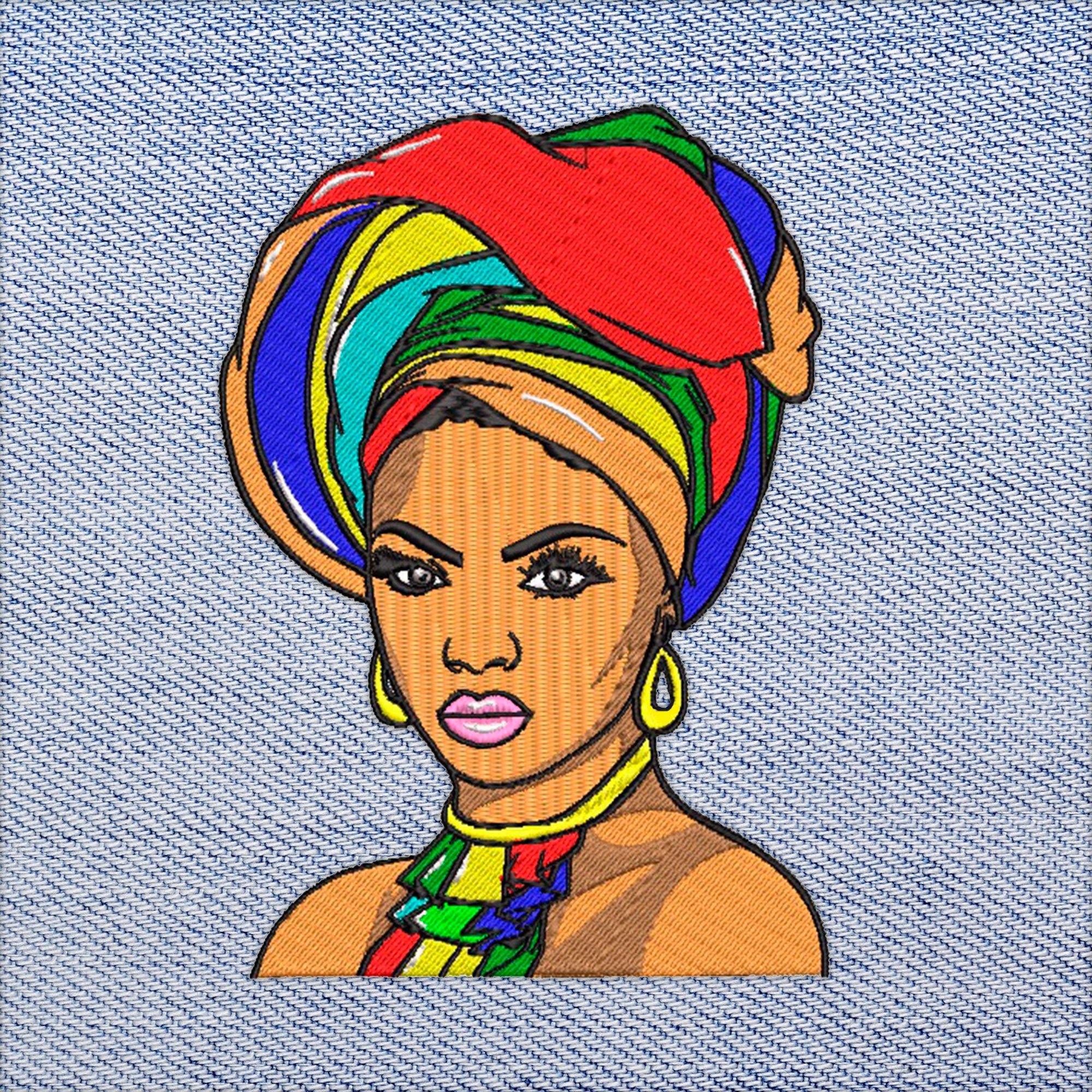 Beautiful Woman Embroidered Patch African American Patches Black Girl