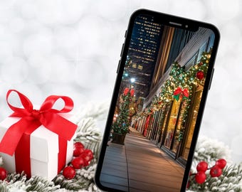 Christmas Cityscape iPhone Wallpaper (Digital Download)