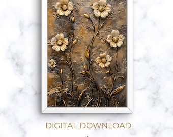 3D Spring Rustic Flower Print | PRINTABLE Wall Art