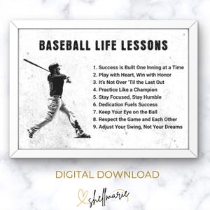 Baseball Life Lessons Print | PRINTABLE Baseball Wall Art | Baseball #1