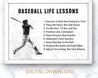 Baseball Life Lessons Print: Inspirational Sports Art (Digital Download)