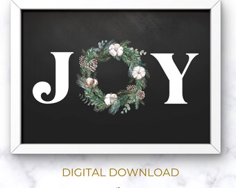 JOY Print | Holiday Art | PRINTABLE Christmas Wall Art |
