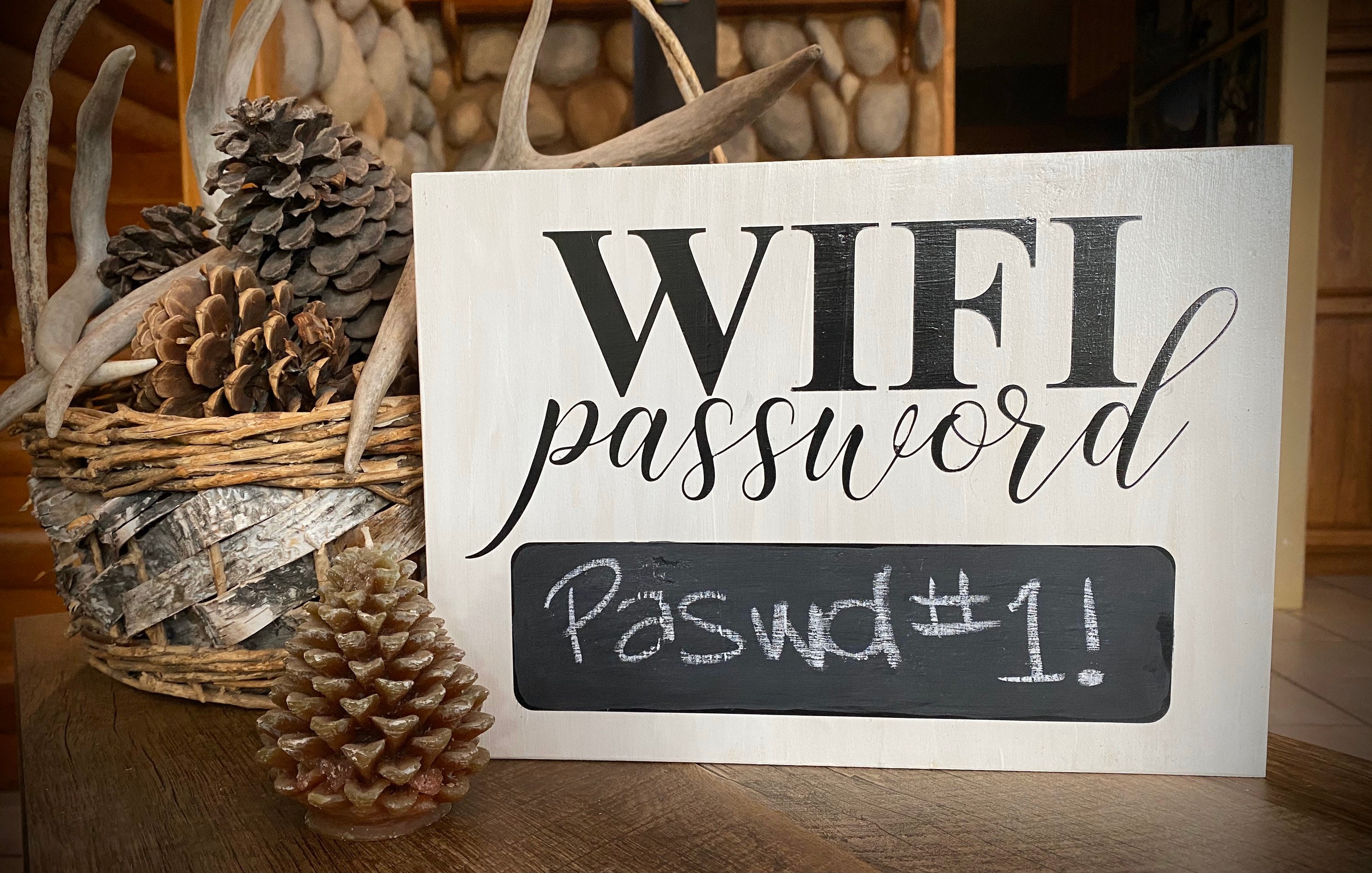 Wood Sign WiFi Sign for Guests Farmhouse Decor WiFi | Etsy