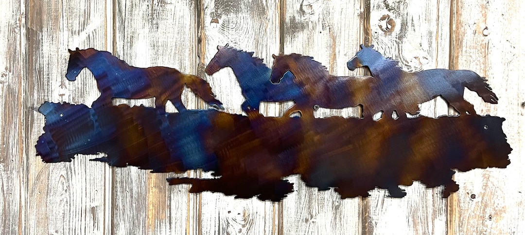 Stamped Metal Running Horses Running Horses Metal Wall Art: Western Decor, Horse Lover Gift - Etsy