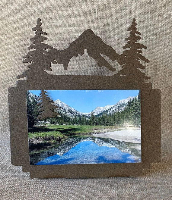 Mountain Picture Frame Metal Art Photo Frame Photo Holder Etsy
