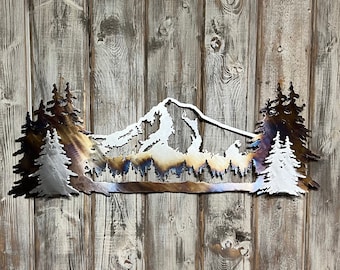 Mt Hood Mountain Scene, Mount Hood Oregon, Pacific Northwest, Metal Mountain Wall Art, Cabin Decor, Outdoor Lover, Gift for Mountain Lover
