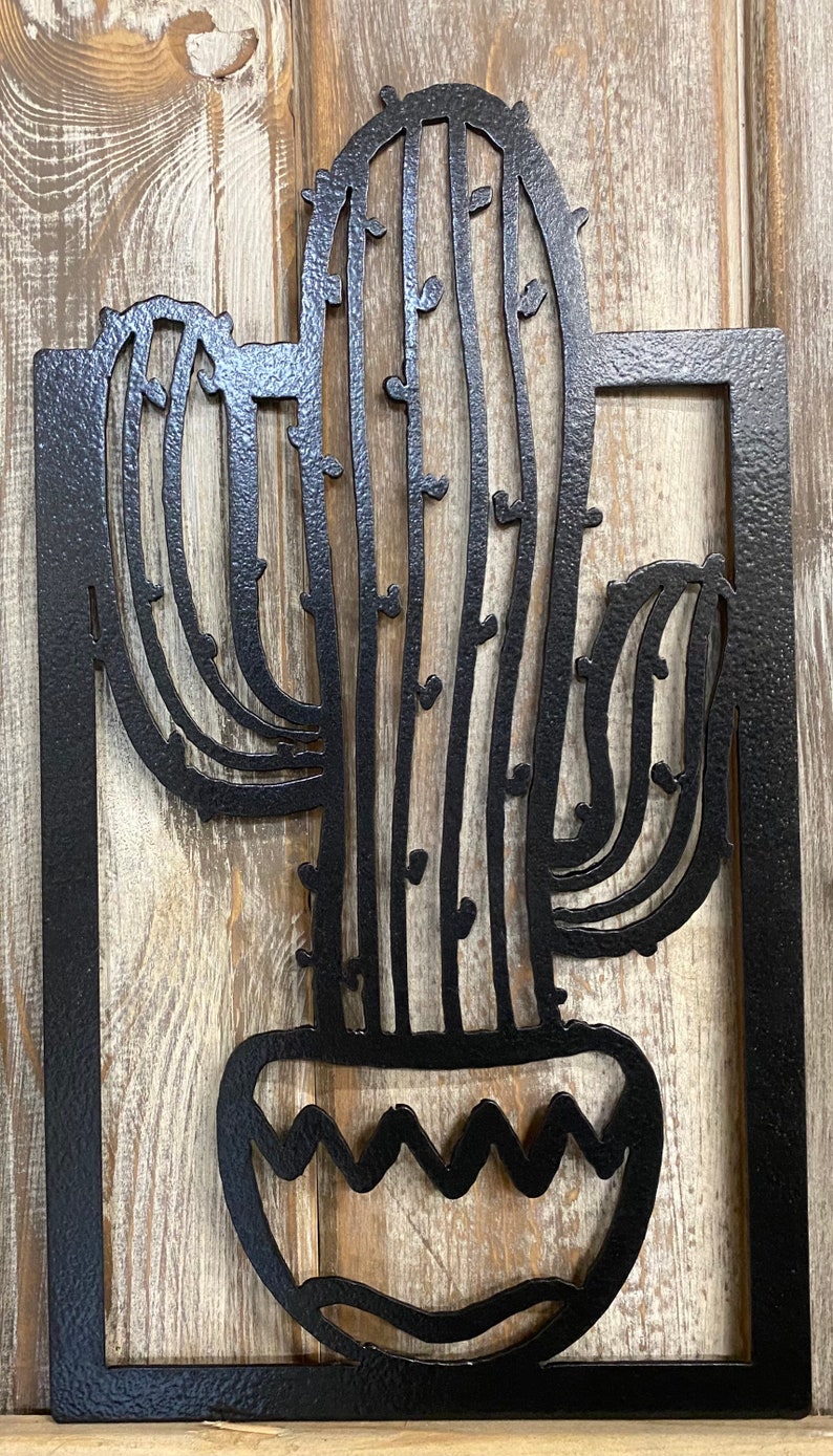 Metal Cactus Wall Art Cactus Art Cactus Collection Etsy