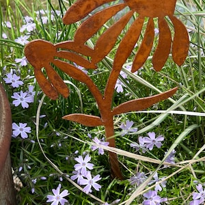 Rusty Coneflower Garden Stakes, Metal Art, Garden Decor, Coneflower, Garden Stakes, Rusty Garden Art, Rusty Garden Stakes image 3