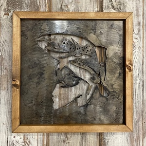 Native Trout Art, Steelhead Art, Steelhead Fishing Art, Patina Steelhead Art, Metal Fish Art, Lodge Decor, Outdoor Lover, Gift for Fisherman