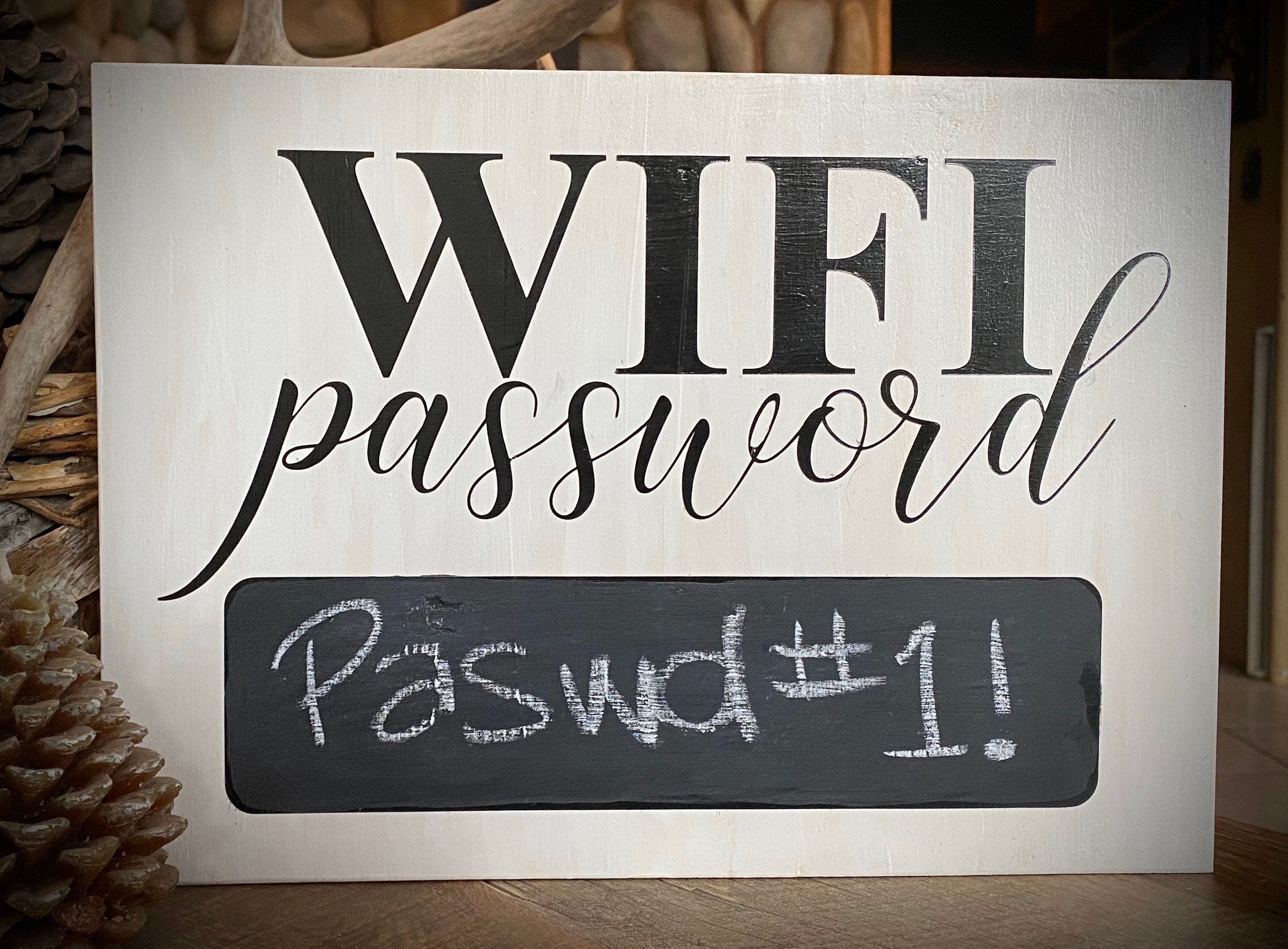 Wood Sign WiFi Sign for Guests Farmhouse Decor WiFi | Etsy
