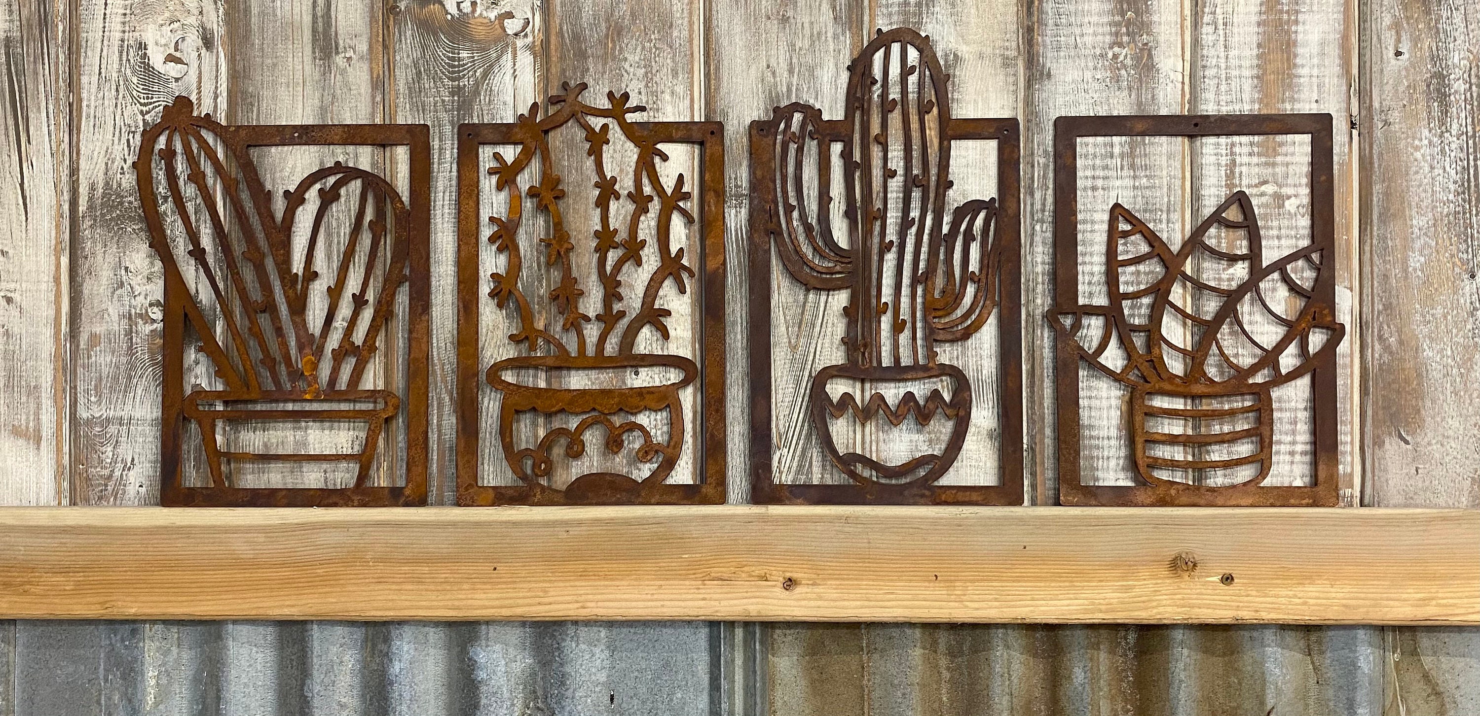 Metal Wall Art Cactus Art Cactus Collection Southwest Etsy