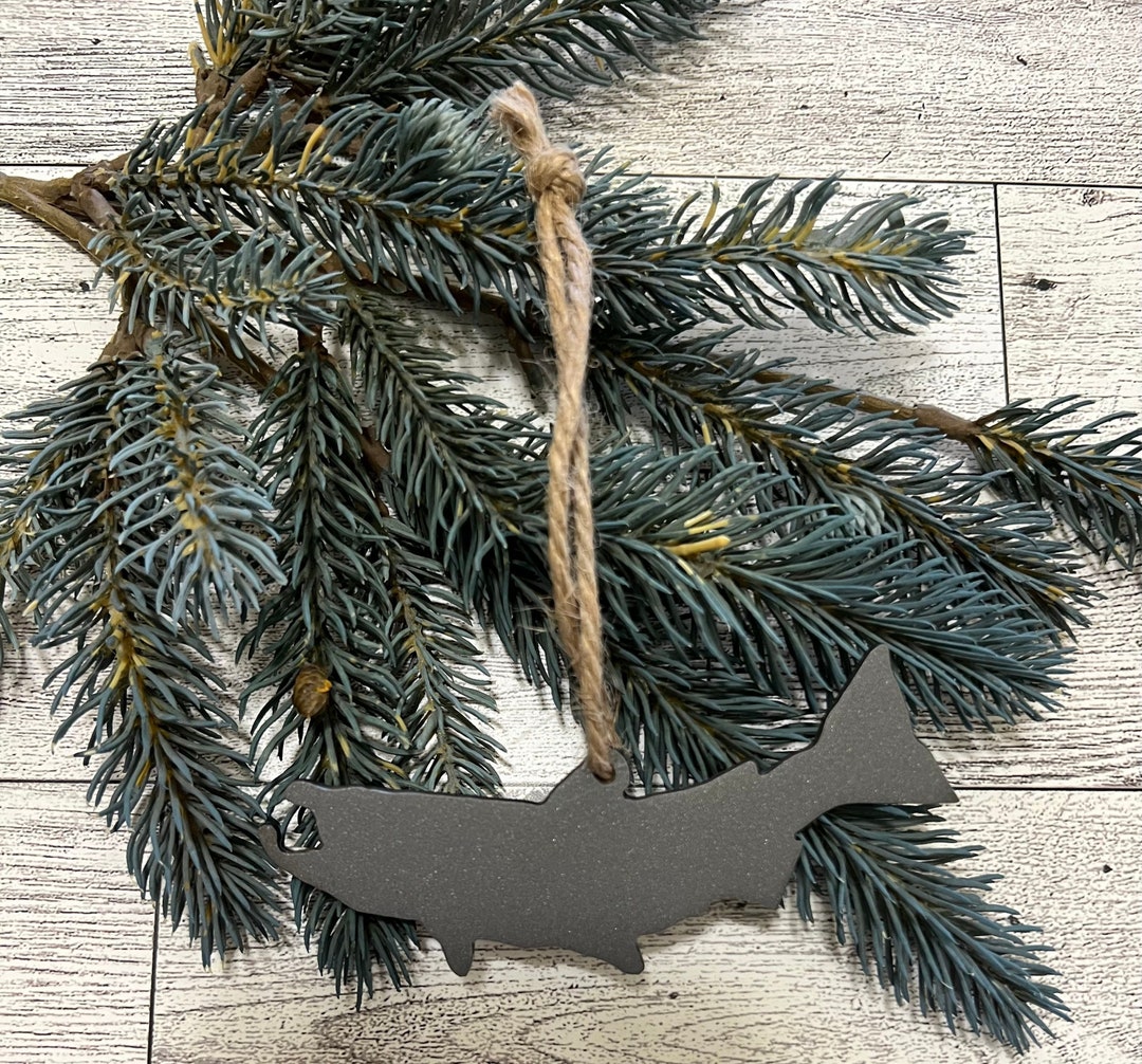Rustic Metal Ornaments, Steelhead Ornament, Rustic Steelhead Ornaments