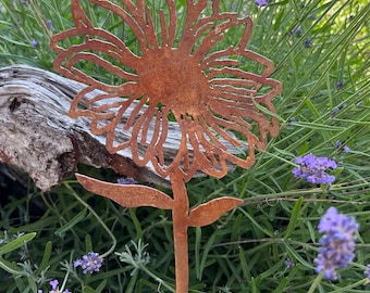 Rusty Sunflower Garden Stakes, Metal Art, Garden Decor, Sunflower, Garden Stakes, Rusty Garden Art, Rusty Garden Stakes