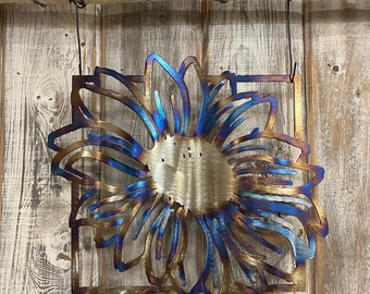 Metal Sunflower Decor, Garden Decor, Patio Decor, Sunflower, Sunflower Decor, Sunflower Metal Art, Sunflower Lover, Metal Flower Art